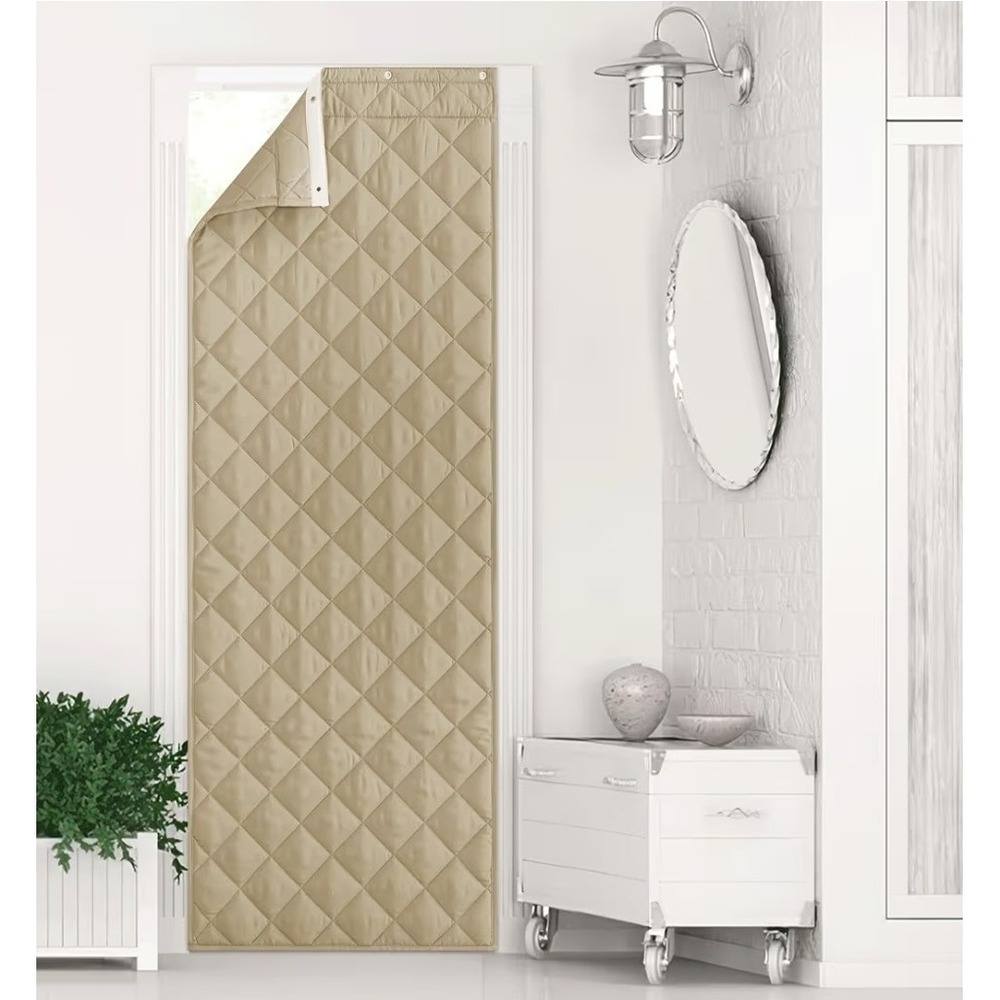 NICETOWN Thermal Insulated Door Curtain 30x86 Tan Noise Dampening Blackout NEW
